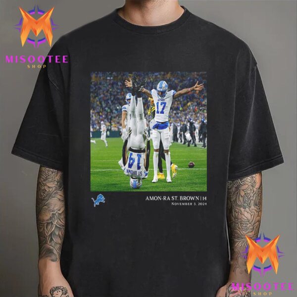 Amon Ra St Brown Detroit Lions NFL Flash Features Week 9 Unisex T Shirt