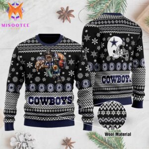 Dallas Cowboys 3D Printed With Logo And Rugby Hat Black Color For Mens And Womens Ugly Christmas Sweater