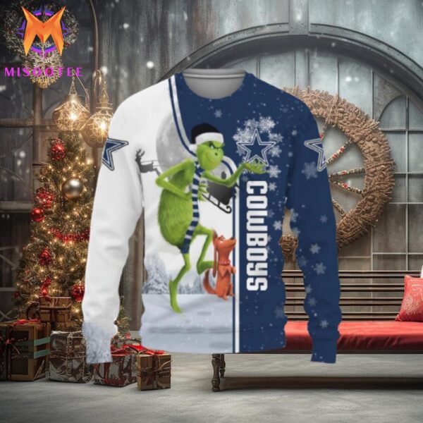 Dallas Cowboys Funny Grinch Ugly Christmas Sweater