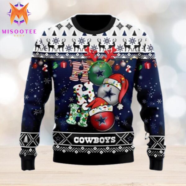 Dallas Cowboys Ho Ho Ho Ugly Christmas Sweater Unique Gift For Mens And Womens