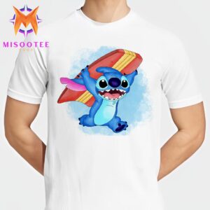 Disney Surfing Stitch Cute Cartoon Unisex T Shirt