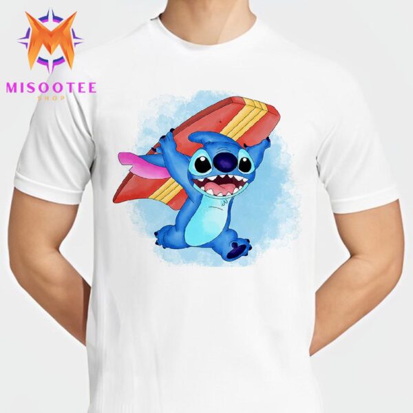 Disney Surfing Stitch Cute Cartoon Unisex T Shirt