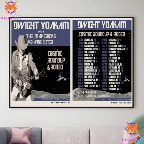 Dwight Yoakam With The Mavericks 49 Winchester Cosmic Roundup And Rodeo Tour 2025 Wall Decor Canvas Poster