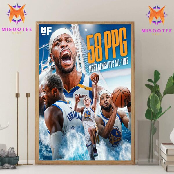 NBA Golden State Warriors’s Bench Dominance Record Breaking 58 Points Per Game Wall Decor Canvas Poster