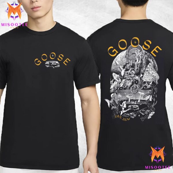 Goose The Band Tour 2024 The Fusion Of Art And Nature Black And White Two Sides Unisex T Shirt