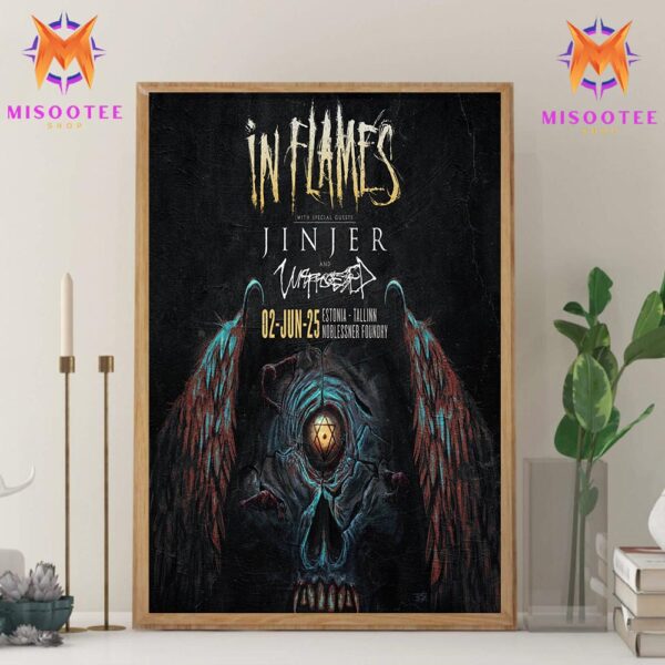 In Flames With Special Guest Jinjer And Unprocessed At Noblessner Foundry Tallinn Estonia On 2nd June 2025 Wall Decor Canvas Poster