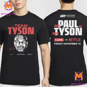 Jake Paul Vs Mike Tyson Team Tyson Live On Netflix November 15th Two Sides Unisex T Shirt