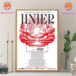 Jinjer Australia And Asia Tour 2025 Official Poster With Tour Dates And Locations Wall Decor Canvas Poster