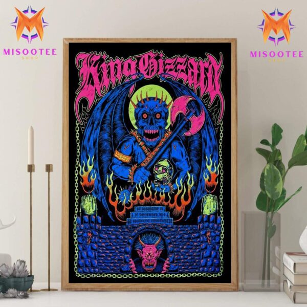 King Gizzard And The Lizard Wizard Event At The St Augustine Amphitheatre In St Augustine FL On November 20th 2024 Wall Decor Canvas Poster