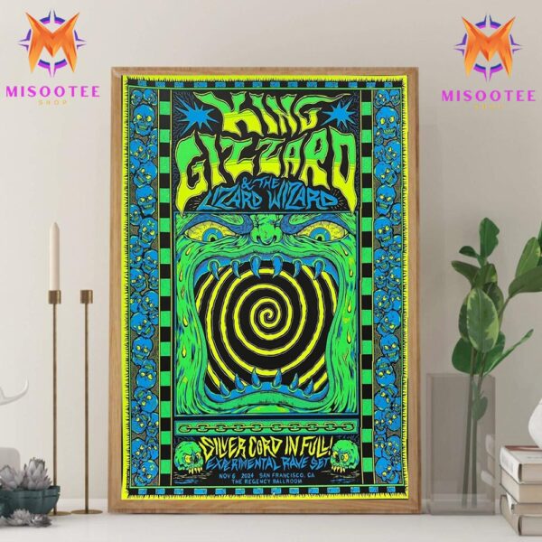 King Gizzard And The Lizard Wizard Event Poster In The Regency Ballroom San Francisco CA On November 6th 2024 Wall Decor Canvas Poster