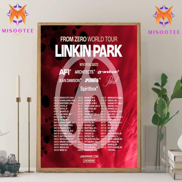 Linkin Park From Zero World Tour 2024 Full Tour Schedule Cities And Special Guests Announced Wall Decor Canvas Poster