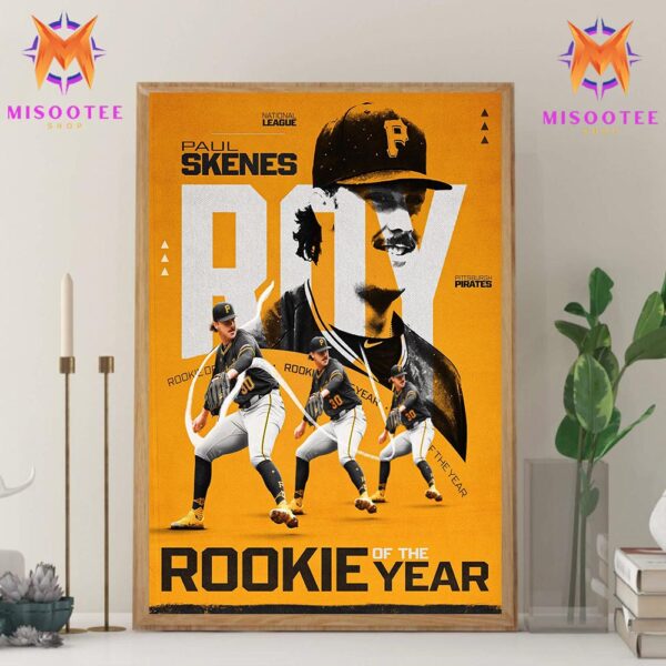 MLB Paul Skenes Of Pittsburgh Pirates Is 2024 National League Jackie Robinson Rookie Of The Year Wall Decor Canvas Poster