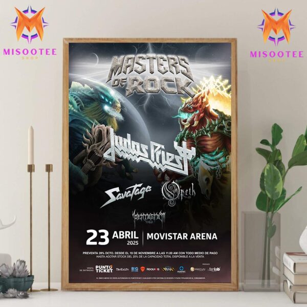 Masters Of Rock Event Featuring Judas Priest Savatage And Opeth At Movistar Arena Santiago Chile On April 23rd 2025 Wall Decor Canvas Poster