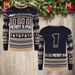 Max Verstappen Of Red Bull Racing F1 Go Go Go Merry X-Mas Chrismast Ugly Sweater