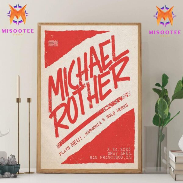 Michael Rother Tour At Gray Area San Francisco CA On March 24th 2025 Wall Decor Canvas Poster