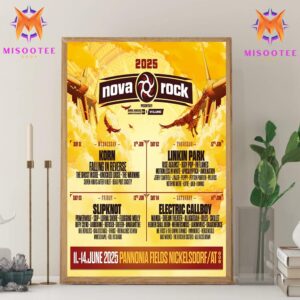 Nova Rock Festival 2025 Featuring Korn Linkin Park Slipknot Electric Callboy And Many Other Bands Will Perform At Pannonia Fields Austria From June 11th To 14th 2025 Wall Decor Canvas Poster