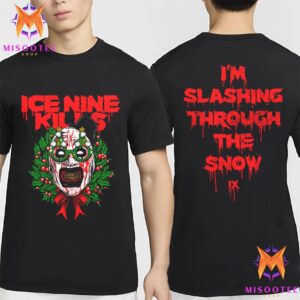 Official Merch Ice Nine Kills Wreath Of Art Christmas Two Sides Unisex T-Shirt