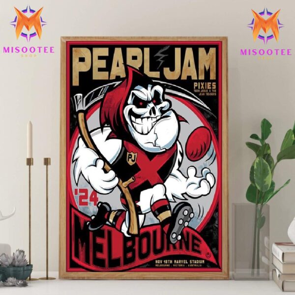 Pearl Jam Dark Matter Tour With Special Guest Pixies At Marvel Stadium In Melbourne Australia On November 18th 2024 Wall Decor Canvas Poster