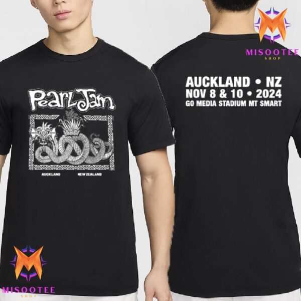 Pearl Jam Dark Matter World Tour 2024 Tawhina In New Zealand Go Media Stadium Mt Smart On November 8th 2024 Two Sides Unisex T Shirt