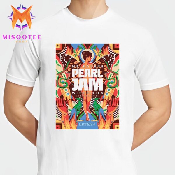 Pearl Jam Dark Matter World Tour 2024 With Pixies And Cosmic Psychos At Marvel Stadium Melbourne Australia on November 16th 2024 Unisex T Shirt