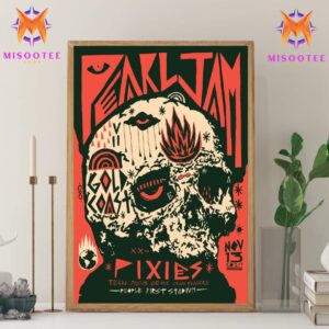 Pearl Jam Event 2024 With Pixies At People First Stadium Gold Coast Queensland Australia On November 13th 2024 Wall Decor Canvas Poster