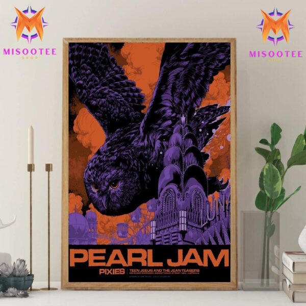 Pearl Jam Concert With Pixies Teen Jesus And The Jean Teasers At Engie Stadium Sydney Australia On November 23rd 2024 Wall Decor Canvas Poster