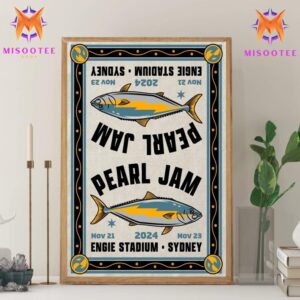 Pearl Jam Rock Out Night Event At Engie Stadium Sydney Australia On November 21st 2024 Wall Decor Canvas Poster