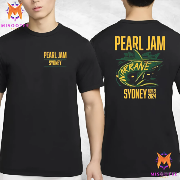 Pearl Jam With Pixies And Cosmic Psychos Event Warrane Shark At Engie Stadium Sydney Australia On November 21st 2024 Two Sides Unisex T Shirt