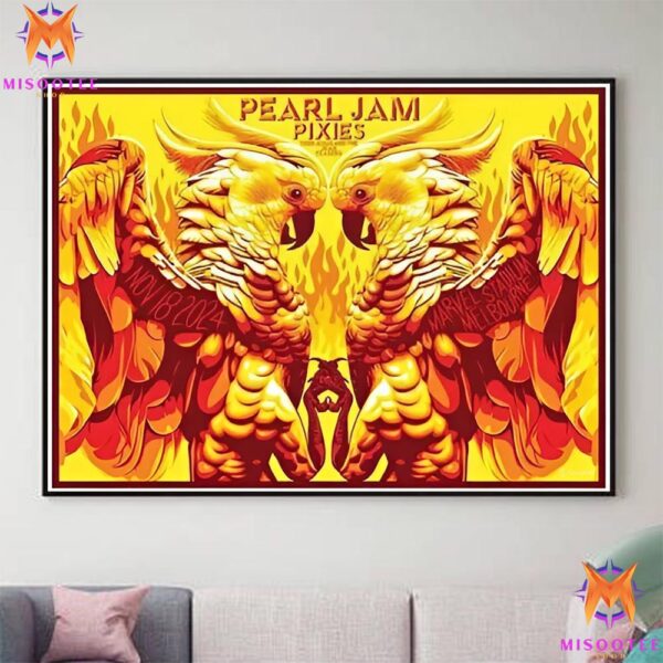 Pearl Jam’s Dark Matter Tour 2024 Phoenix In Melbourne On November 18th 2024 At Marvel Stadium Wall Decor Canvas Poster