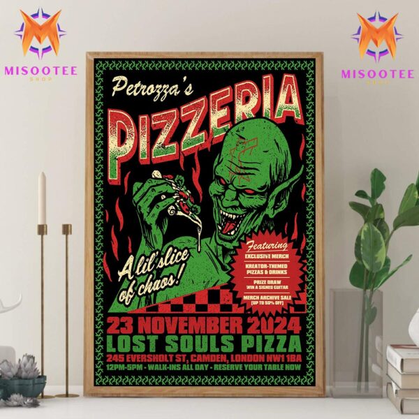 Petrozza Pizzeria On 23 November 2024 At Lost Souls Pizza In Camden London Wall Decor Canvas Poster