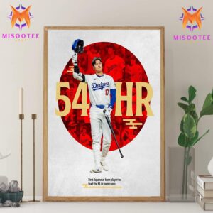 Shohei Ohtani Of Los Angeles Dodgers MLB First Japanese Player To Lead National League With 54 Home Runs Wall Decor Canvas Poster