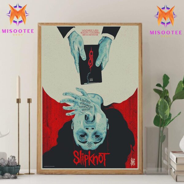 Slipknot 25th Anniversary Tour In Movistar Arena Bogota Colombia On November 6th 2024 Wall Decor Canvas Poster