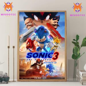 Sonic 3 The Hedgehog Only In Theaters On December 20th 2024 Wall Decor Canvas Poster