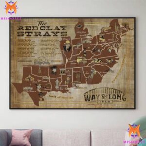 The Red Clay Strays Way Too Long Tour 2024 With Several Other Bands Wall Decor Canvas Poster