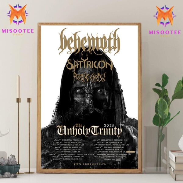 The Unholy Trinity Tour 2025 With Behemoth, Satyricon and Rotting Christ In UK And Europe Wall Decor Canvas Poster