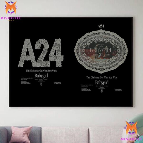 A24 Babygirl Limited Edition Vintage Film Aesthetic This Christmas Get What You Want Release On December 25th 2024 Wall Decor Canvas Poster