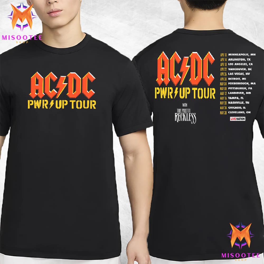 AC DC Power Up Tour 2025 With The Pretty Reckless Two Sides Unisex T