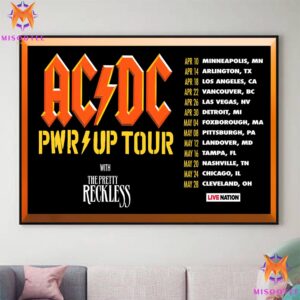 AC DC Power Up Tour 2025 With The Pretty Reckless Wall Decor Canvas Poster