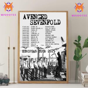 Avenged Sevenfold European Tour 2025 A Journey Across Rock Destinations Wall Decor Canvas Poster