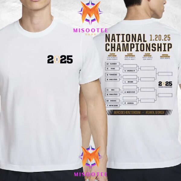 College Football Playoff 2025 National Championship Bracket Two Sides Unisex T-Shirt