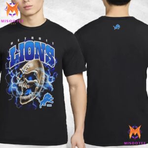 Detroit Lions x SANA Skull Football And Lightning Two Sides Unisex T-Shirt