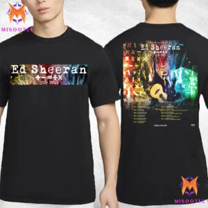 Ed Sheeran 2025 Tour Concert Design With Colorful Splash Two Sides Unisex T-Shirt