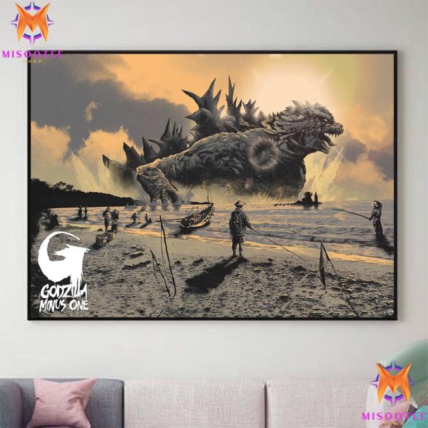 Godzilla Minus One A Colossal Encounter in Post War Japan Wall Decor Canvas Poster