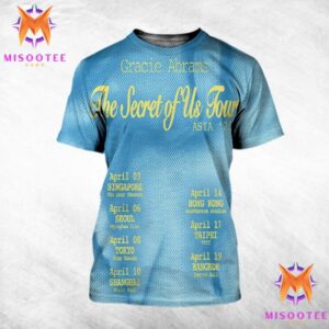 Gracie Abrams The Secret Of Us Tour 2025 In Asia In April All Over Print Shirt