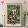 Jerry Garcia Icon Of Grateful Dead Honoring In Stunning Psychedelic Style Red And Moss Green Edition Wall Decor Canvas Poster