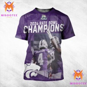 Kansas State Wildcats Football Becomes 2024 Rate Bowl Champions All Over Print Shirt