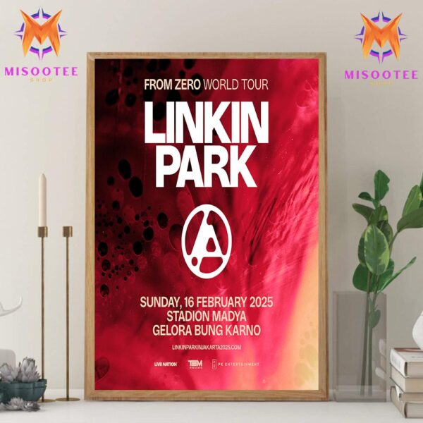 Linkin Park From Zero World Tour At Madya Stadium Gelora Bung Karno Jakarta On February 16th 2025 Wall Decor Canvas Poster