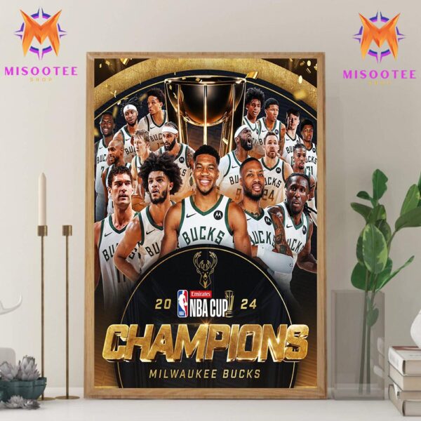 Milwaukee Bucks Are the 2024 Emirates NBA Cup Champions Wall Decor Canvas Poster