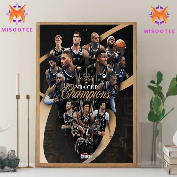 Milwaukee Bucks Become Champions Of Emirates NBA Cup 2024 Wall Decor Canvas Poster