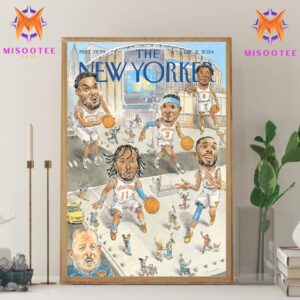 New York Knicks Pride Giants Shine on The New Yorker Cover Wall Decor Canvas Poster